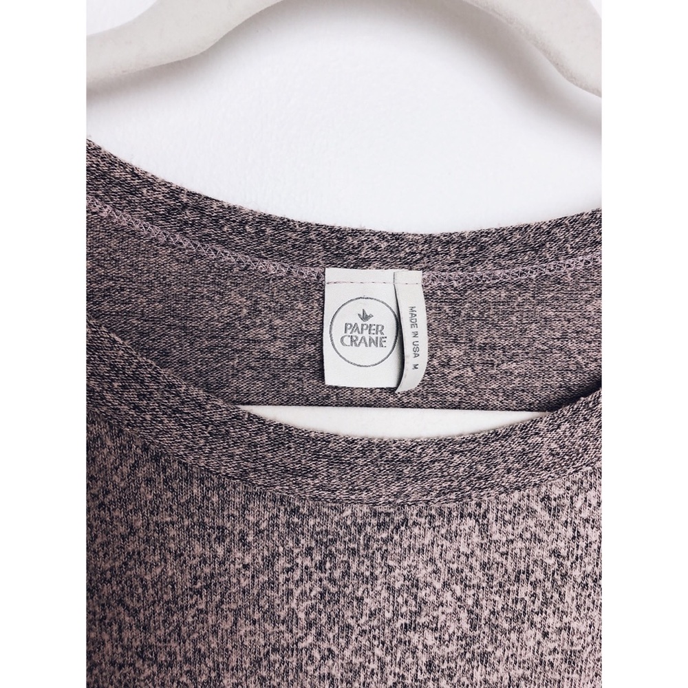 🌻 Paper Crane Pink Mauve Heather Knit Peplum Top - Picture 4 of 5